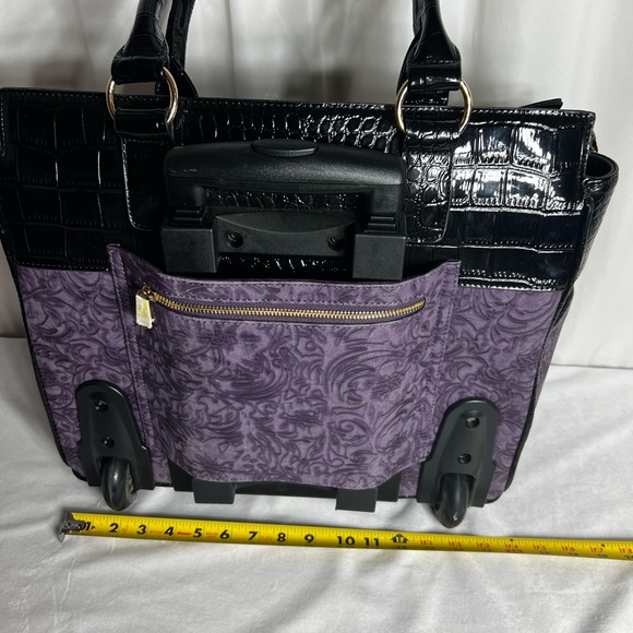 JKM and Company CONTESSA Purple Rolling Tote Bag, Travel Bag or Rolling Work Bag - Picture 9 of 16